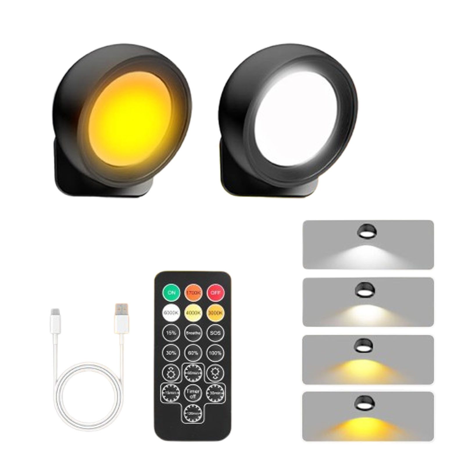Wandleuchte LED Wandleuchte Wohnzimmer Akku 360° Drehbar 4 Helligkeitsstufen