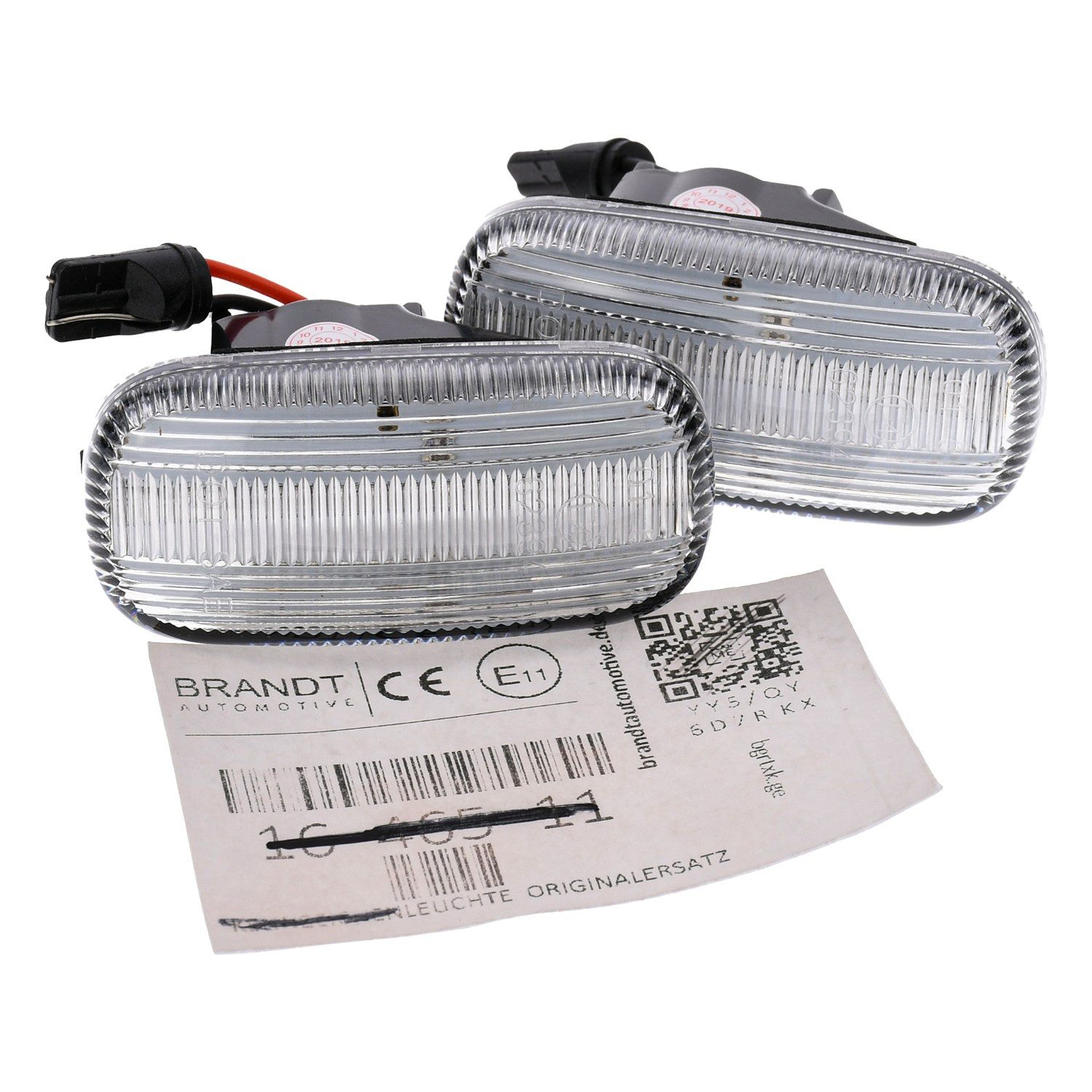 BRANDT AUTOMOTIVE KFZ-Ersatzleuchte Auto Seitenblinker Set LED Blinker + Kabel Weiss, für Honda Accord VII CL, CN (01.2003-12.2007); Accord VII CM (01.2...