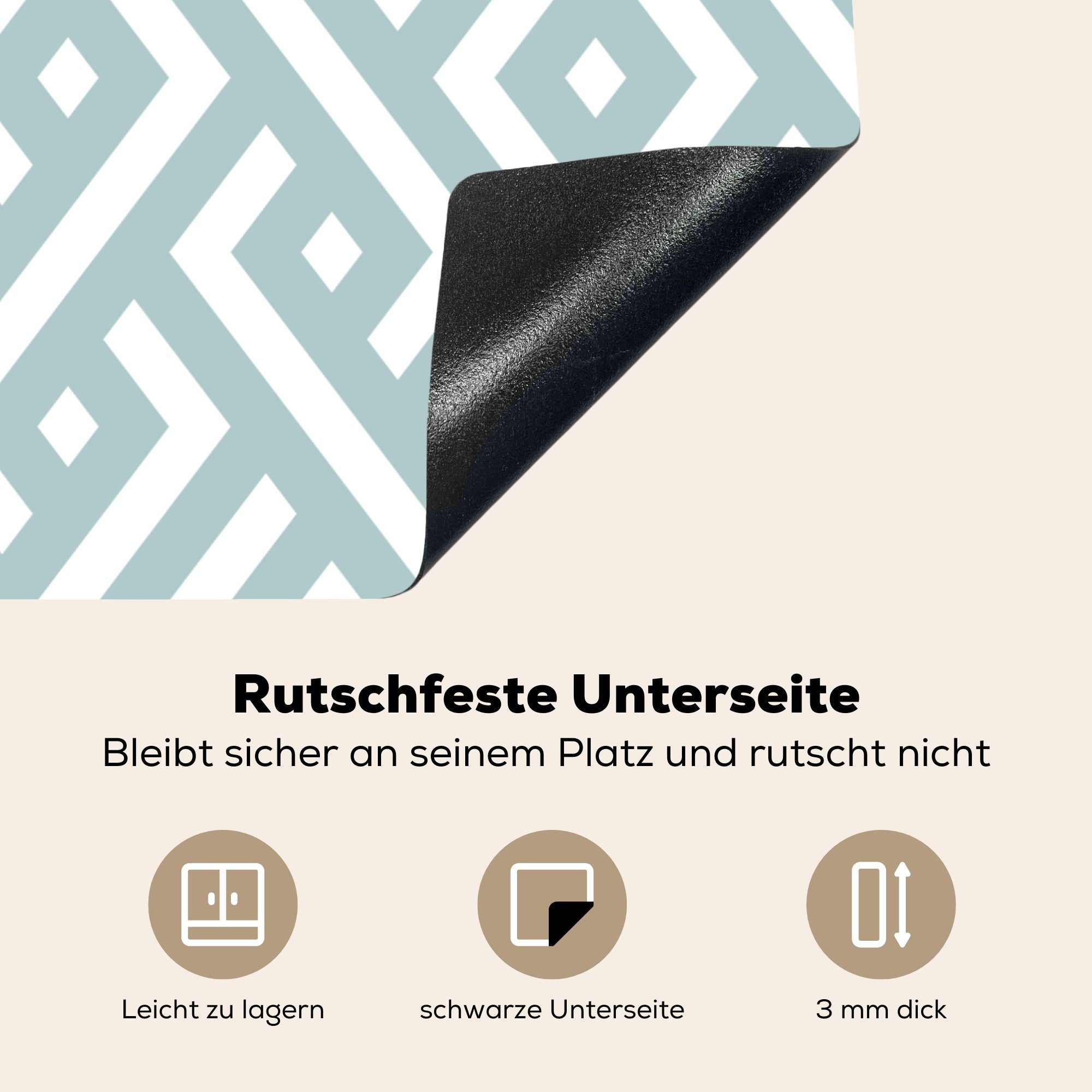 Induktionsherd, tlg), Vinyl, MuchoWow Muster Geometrie, (1 Dekoration 58x51 Herdblende-/Abdeckplatte für Induktionskochfeld Küchen - cm, - Abstrakt