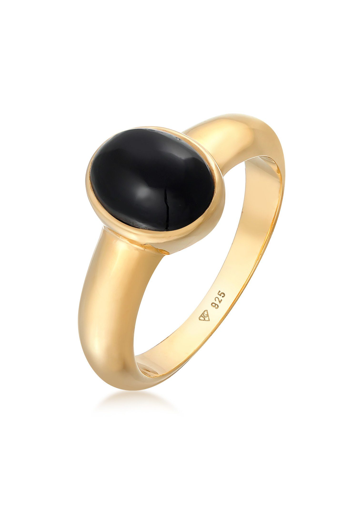 Silberring Herren Siegelring Onyx Oval Basic 925 Silber