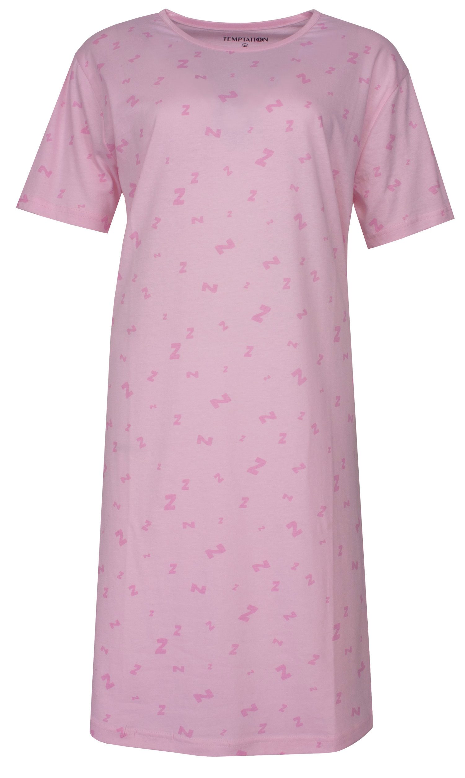 TEMPTATION Nachthemd Damen Schlafshirt mit kurzem Arm (1-tlg) Baumwolle