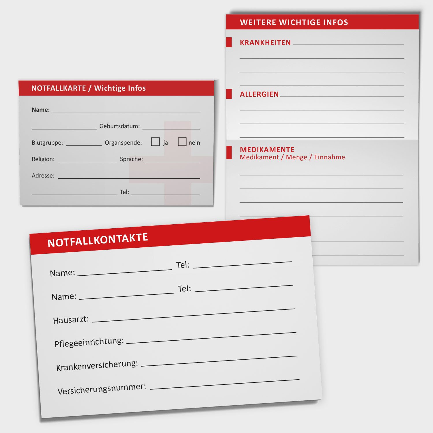 iSecur Tier-Aktivitätsspiel iSecur Notfall Kontaktkarten 10 Stück I hin873