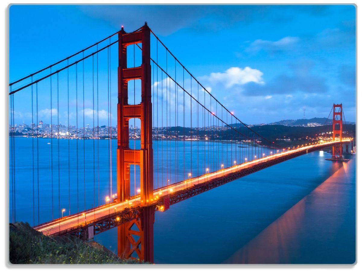 Wallario Schneidebrett Golden Gate Bridge in San Francisco USA, ESG-Sicherheitsglas, (inkl. rutschfester Gummifüße 4mm, 1-St), 30x40cm