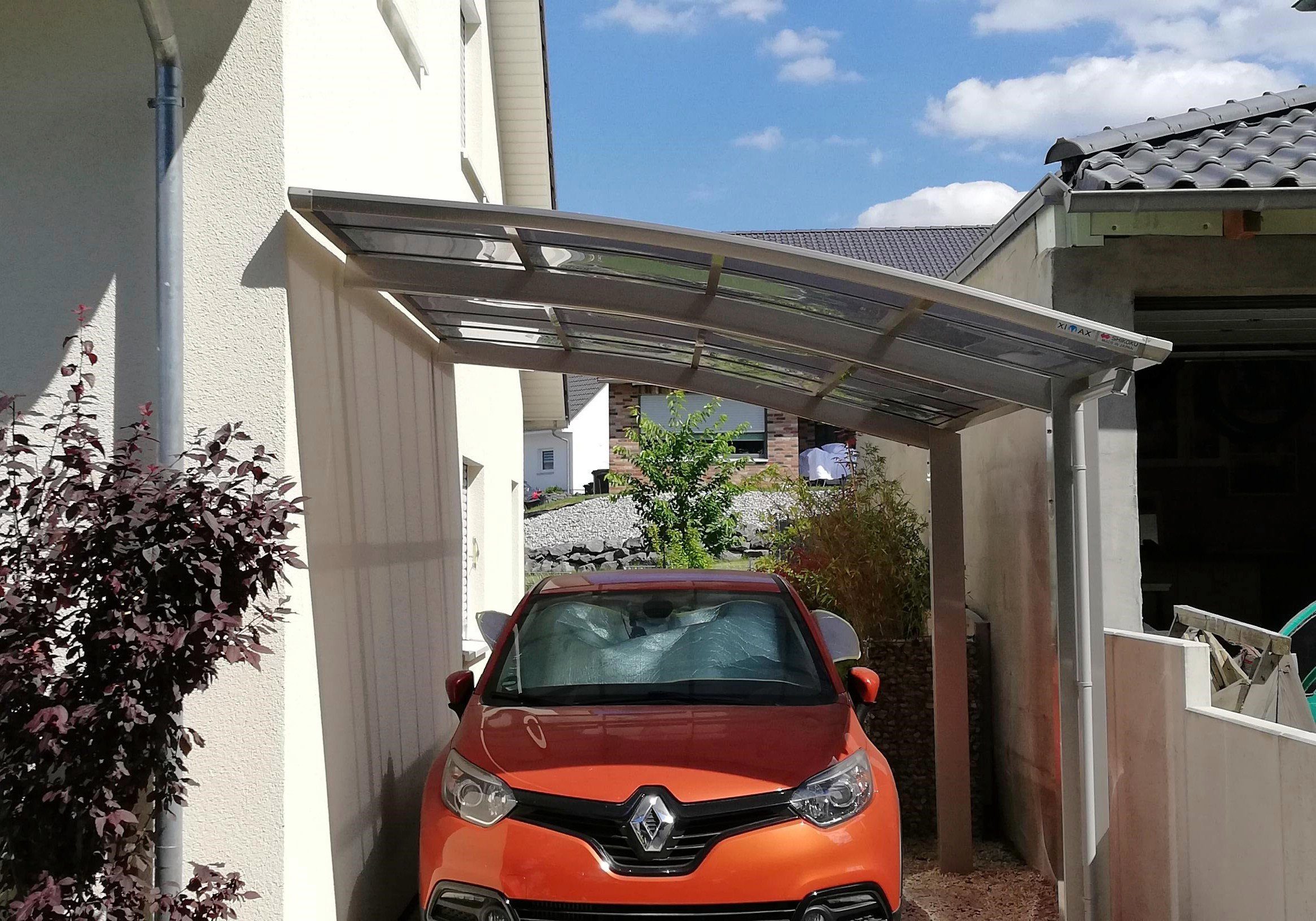 Einzelcarport cm BxT: Ximax Einfahrtshöhe, Portoforte cm, Sonderlänge/Breite Aluminium, 241x556 60 XS, Typ 240 Edelstahl-Look