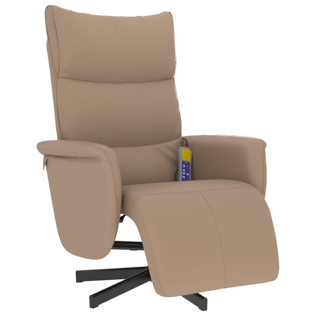vidaXL Sessel Massagesessel mit Fußteil Cappuccino-Braun Kunstleder (1-St) günstig online kaufen