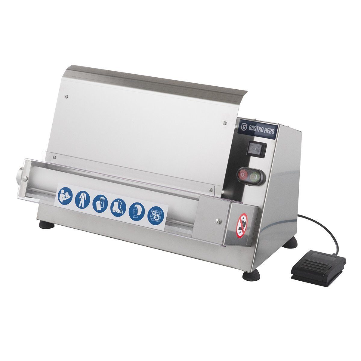 GastroHero Nudelmaschine Teigausrollmaschine Fußpedal für Teiglinge bis 40 cm, 370 W