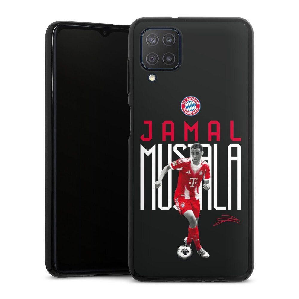 DeinDesign Handyhülle FC Bayern München Jamal Musiala Offizielles Lizenzprodukt, Samsung Galaxy M12 Silikon Hülle Bumper Case Handy Schutzhülle