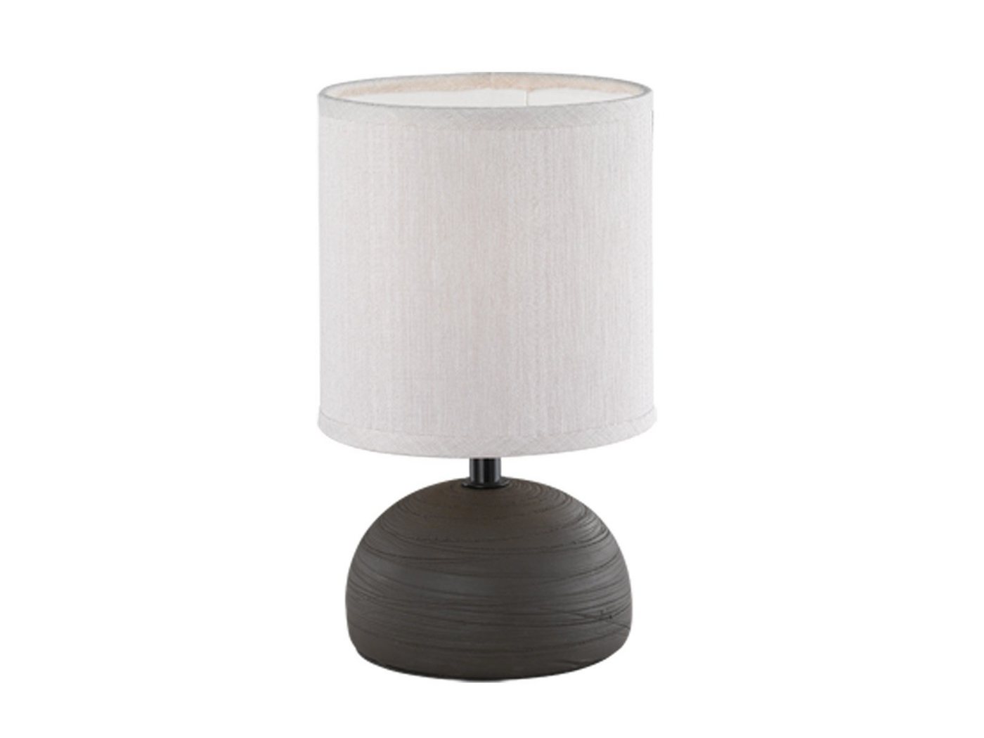 Reality Leuchten Nachttischlampe, Dimmfunktion, LED wechselbar, Warmweiß, kleine dimmbar-e Fensterlampe mit Stoff Lampenschirm Beige, Höhe 23cm
