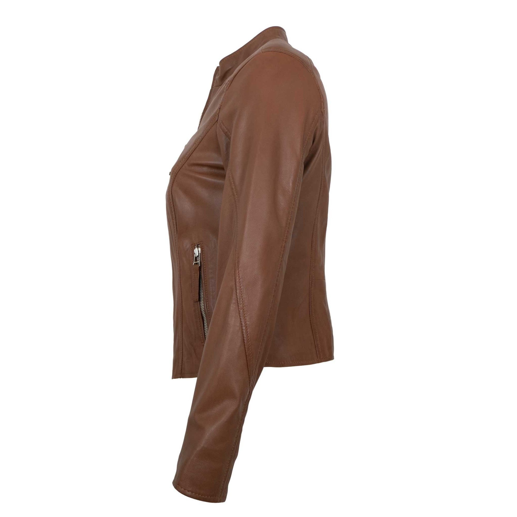 Jilani Lederjacke Fulya Jilani Collection - Damen Lederjacke Lammnappa mittelbraun