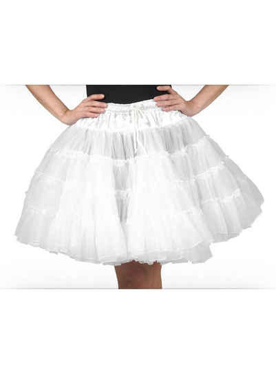 thetru Kostüm Petticoat Deluxe weiß 3-lagig, Mittellanger Unterrock in drei Lagen und vier Stufen