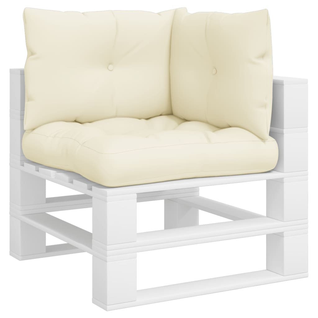 vidaXL Sitzauflage Palettenkissen 3-tlg. Creme Stoff, günstig online kaufen