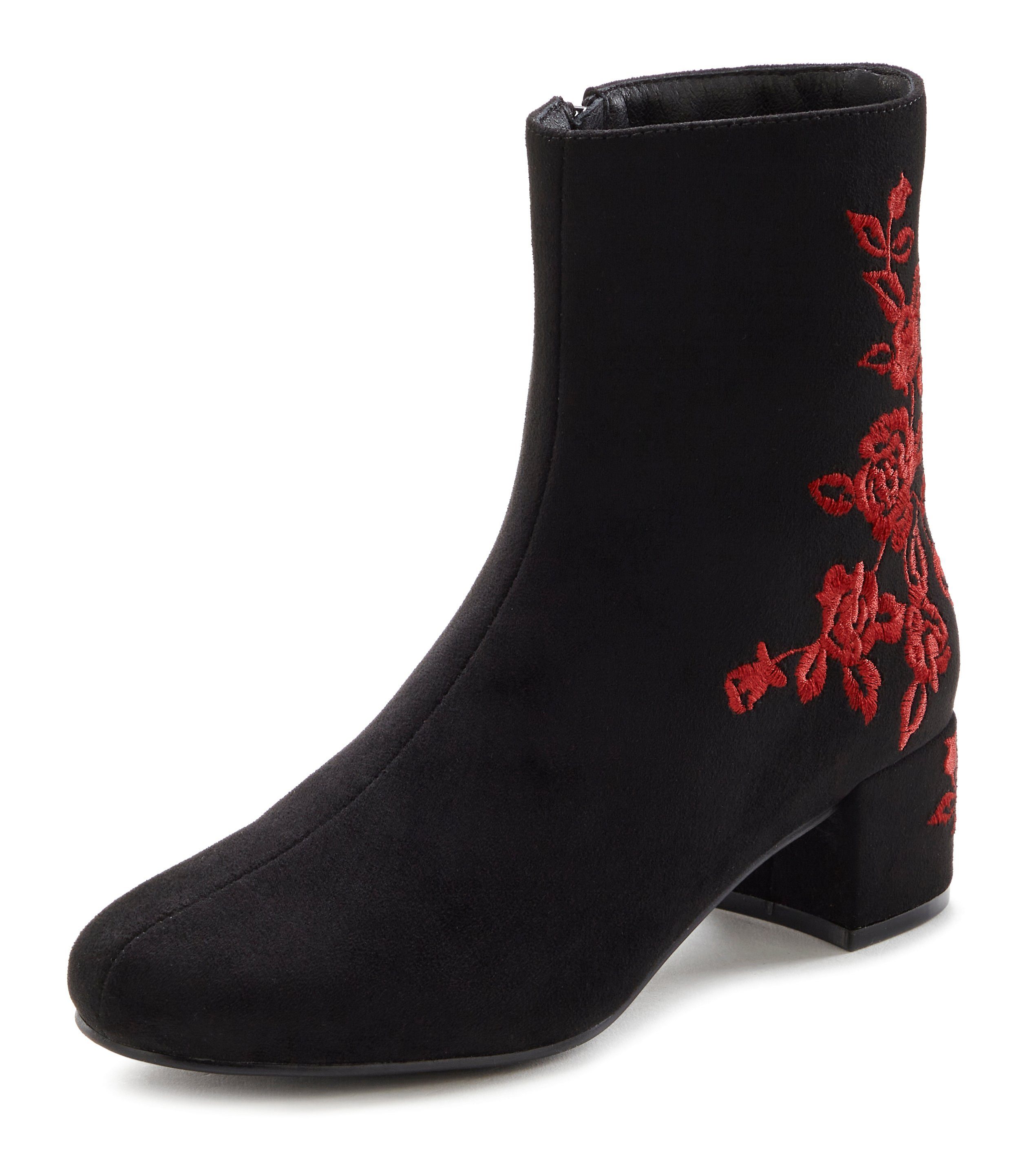 LASCANA Stiefelette mit floralem Muster, Stiefel, Boots VEGAN günstig online kaufen
