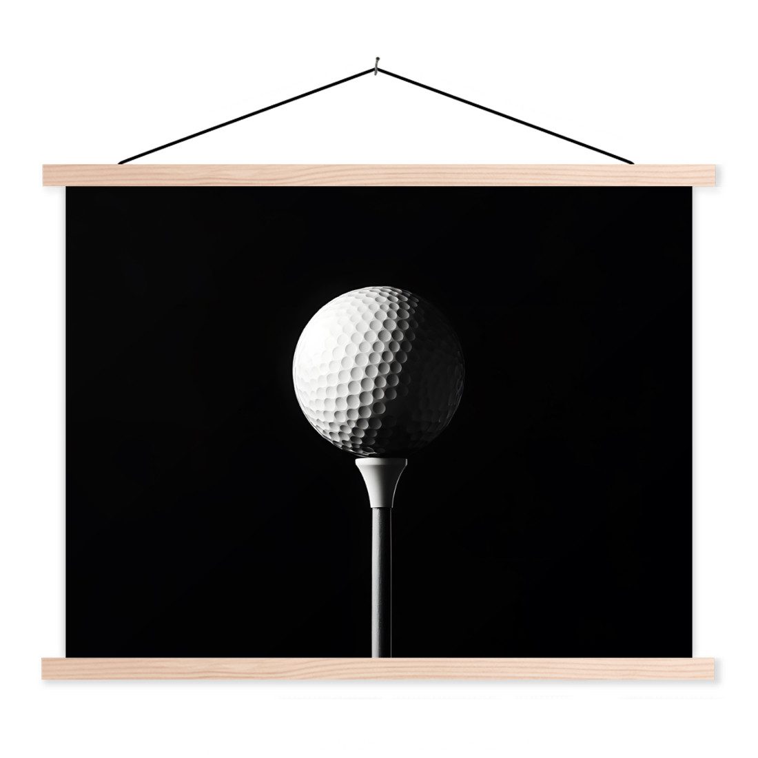 Poster Golfball - Minimalistisch - Weiß