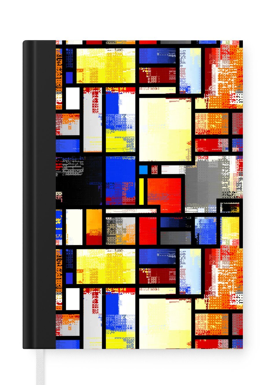 MuchoWow Notizbuch Regenbogen - Mondrian - Muster, Journal, Merkzettel, Tagebuch, Notizheft, A5, 98 Seiten, Haushaltsbuch