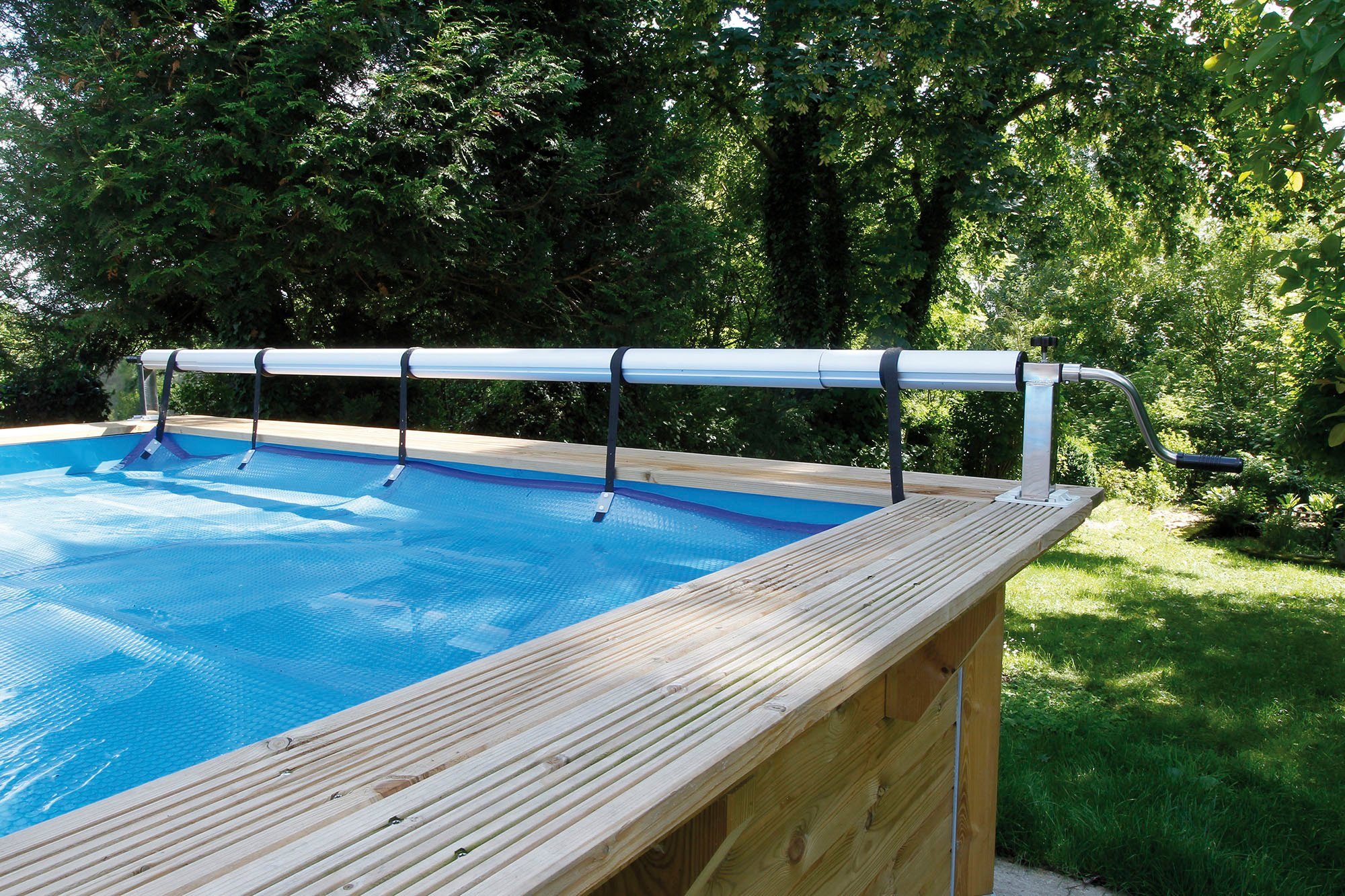 Ubbink Planenaufroller Aufrollvorrichtung PREMIUM, für Pools mit Rändern aus Holz, Rohren, Metall oder Beton