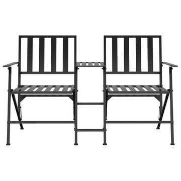 furnicato Gartenbank 2-Sitzer-Klappbar 137 cm Schwarz Stahl