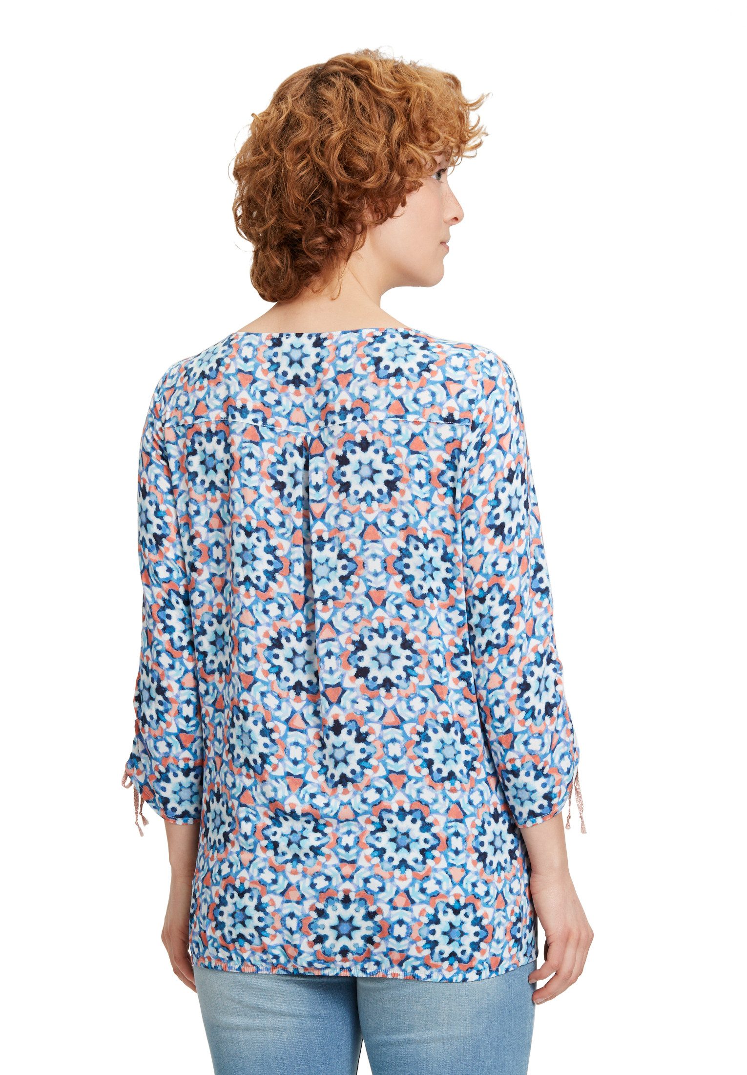 Cartoon Schlupfbluse Cartoon Casual-Bluse mit Muster