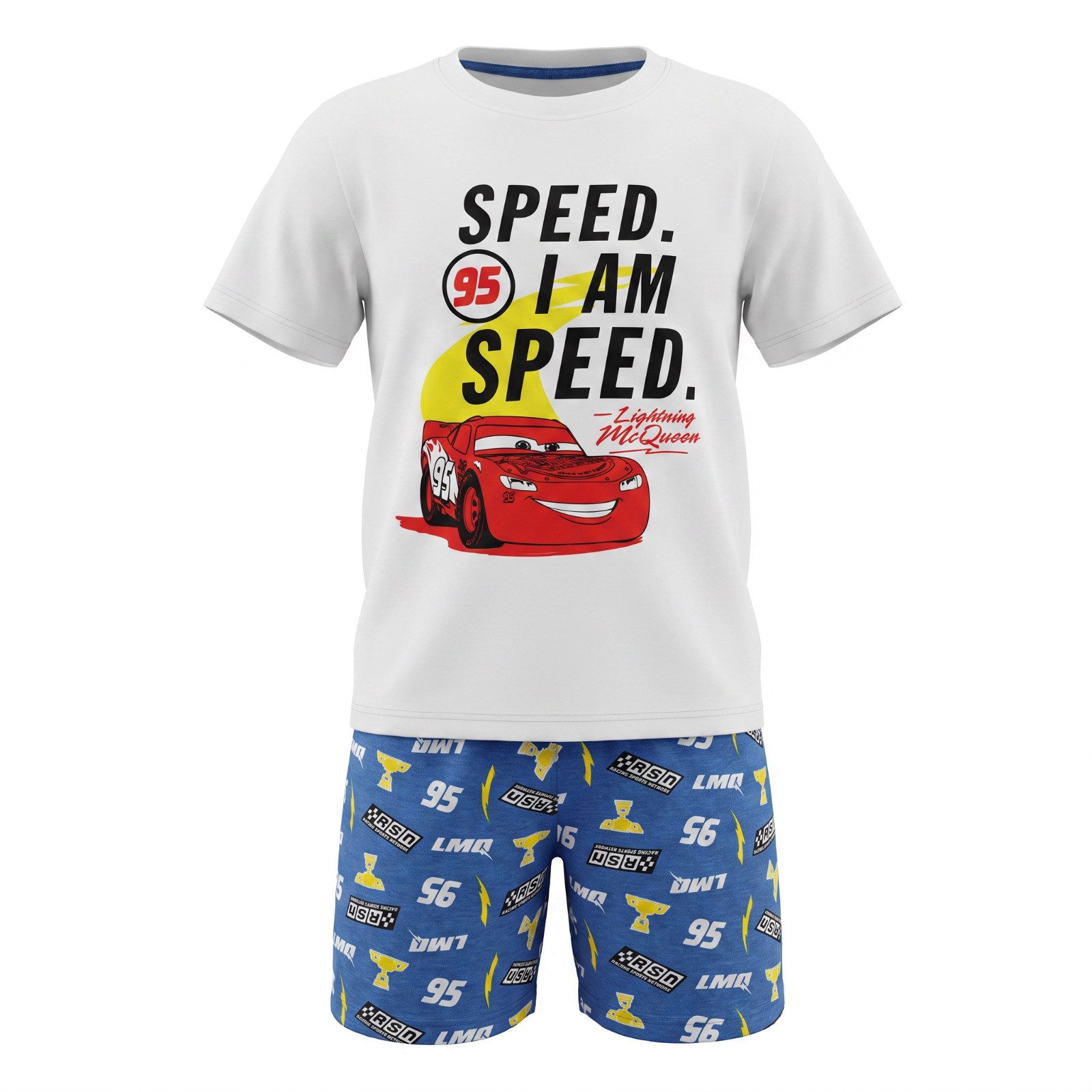 Disney Schlafanzug Disney Cars 3 Lightning McQueen Jungen Schlafanzug kurz – Pyjama Gr. 98 bis 128 - 100% Baumwolle