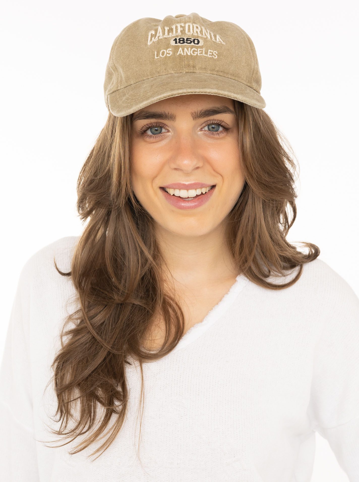 Zwillingsherz Baseball Cap "California" Vintage Look, Statement Stickerei