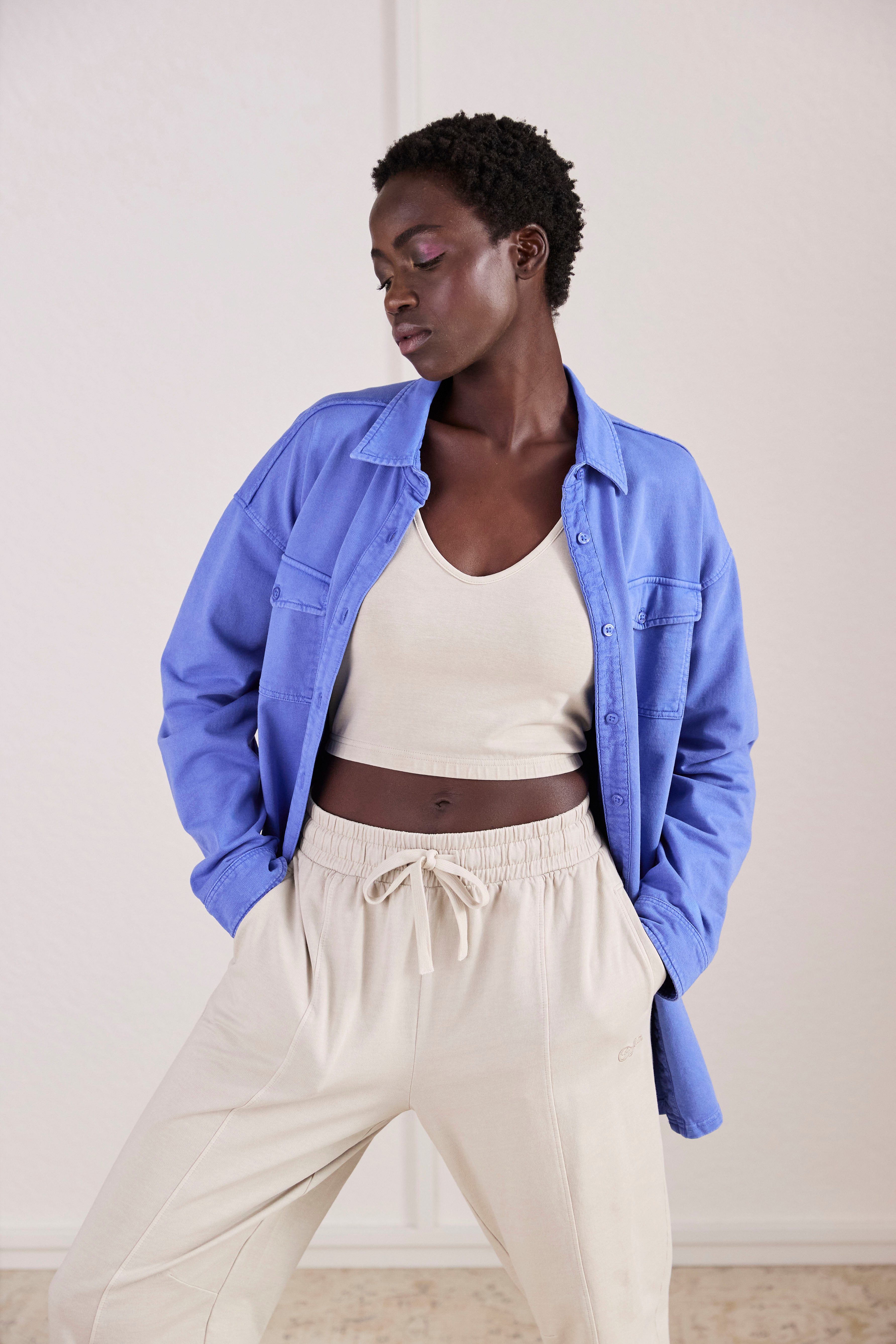 Buffalo Blusenshirt Loungeshirt im Used-Look, Loungewear