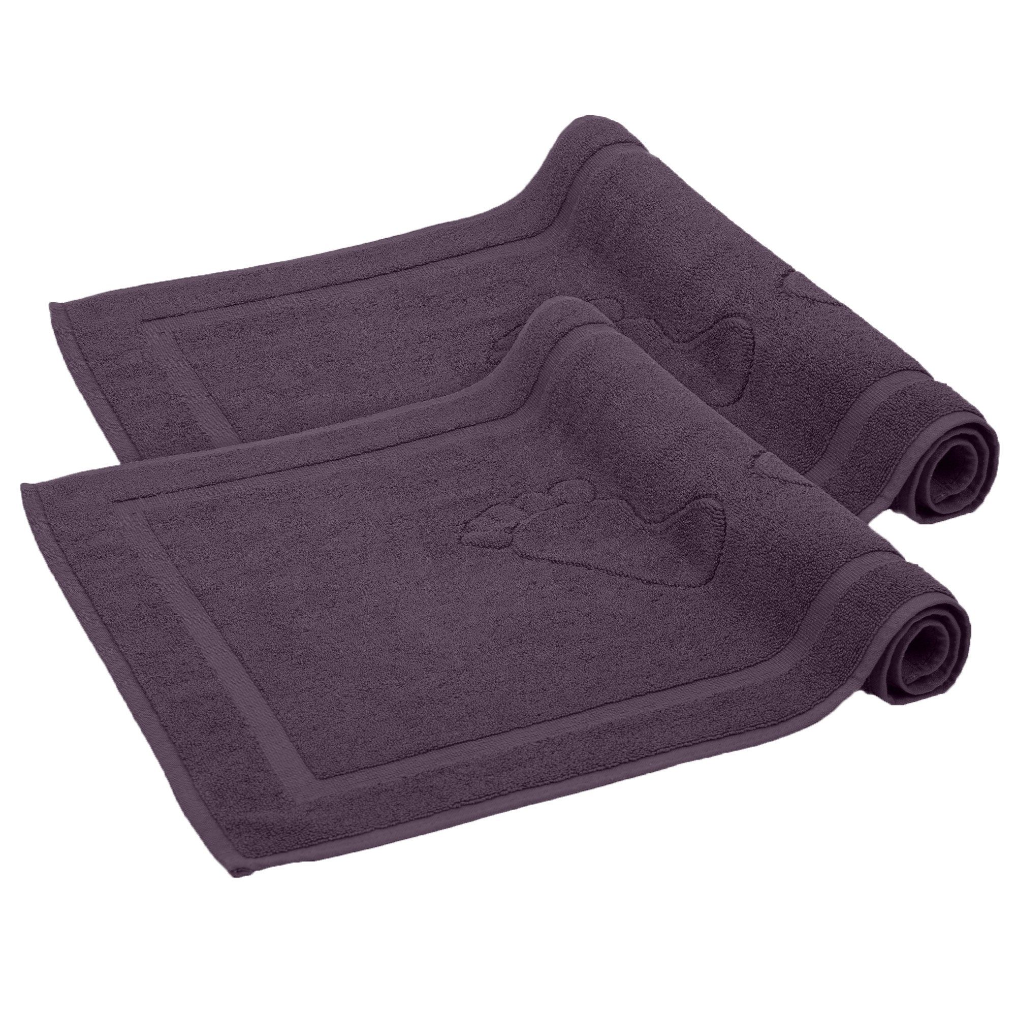Komfortec Badematte Badvorleger aus 100% Baumwolle, 50x80 cm Duschvorleger, Waschbar Duschmatte, Frottee, Rechteckig, 800 g/m², 2er Set, Saugfähig & Schnelltrocknend