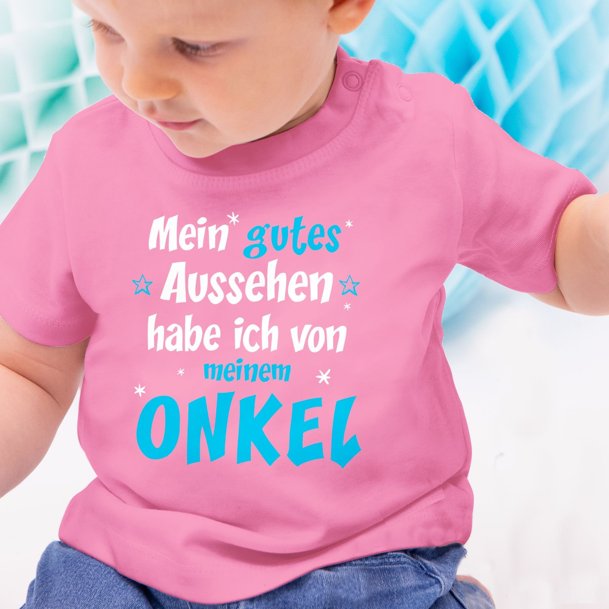 Pink Onkel 2 gutes Aussehen Spruch meinem Sprüche Shirtracer T-Shirt Mein ich Baby von habe - ONKEL