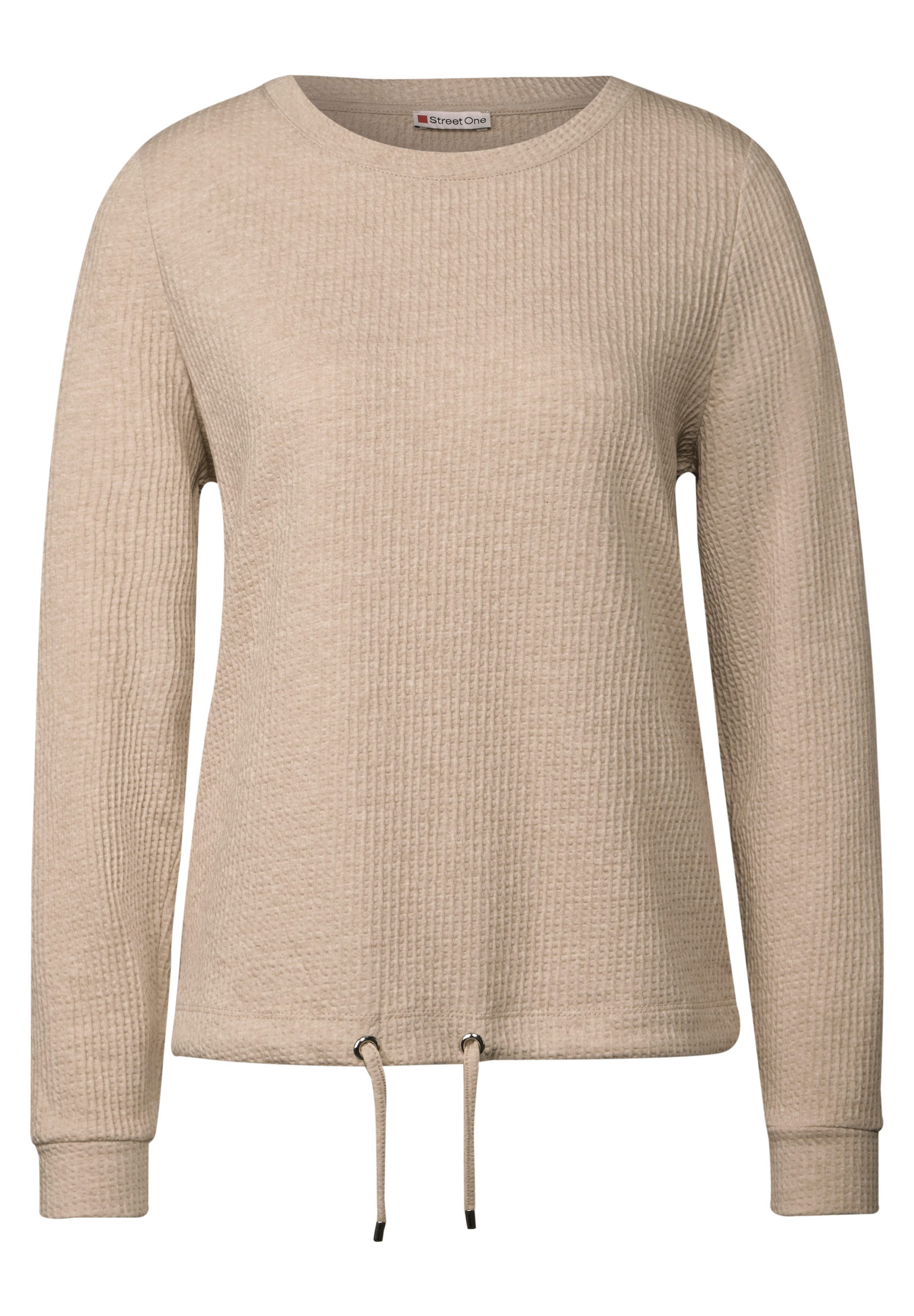 STREET ONE Langarmshirt mit Elastiksaum und Tunnelzug