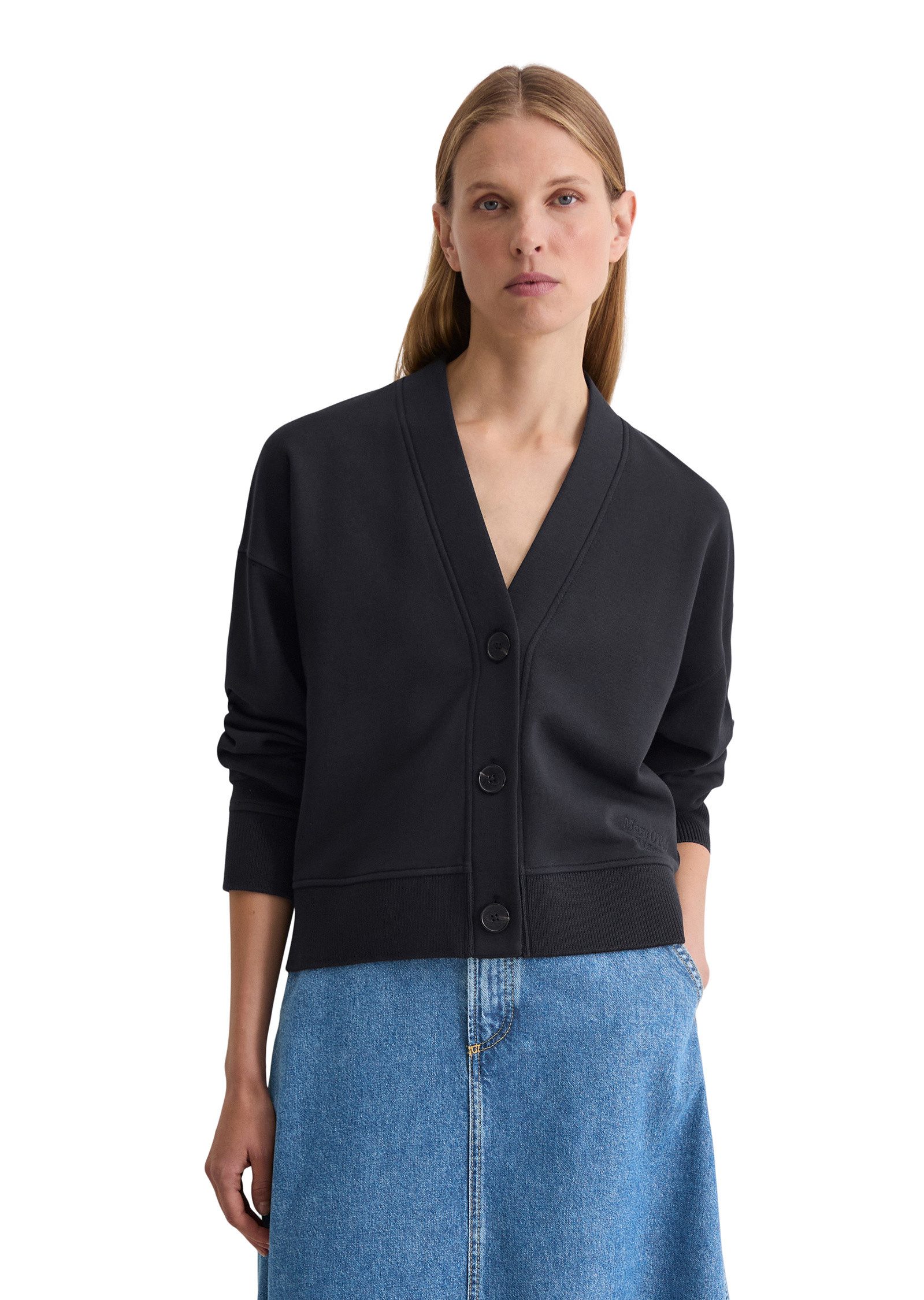 Marc O'Polo Sweatjacke mit Rippstrick-Bund günstig online kaufen