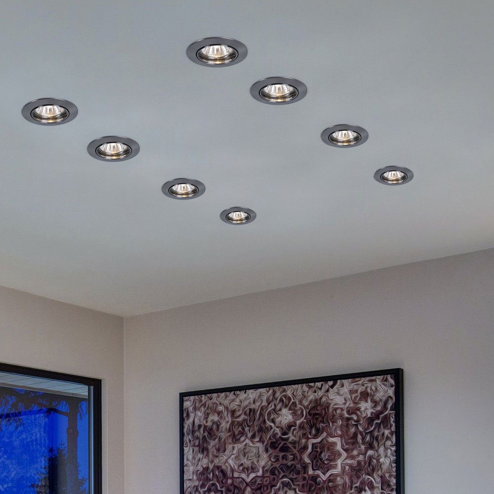 Spots ALU Einbaustrahler, Set etc-shop Leuchtmittel Beleuchtung nicht Ess Zimmer inklusive, Leuchten Strahler 8er Einbau LED