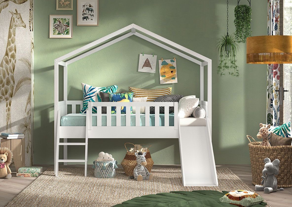 Vipack Hausbett "Kiefer massiv weiß lackiert, Made in Europe, stabil gebaut günstig online kaufen