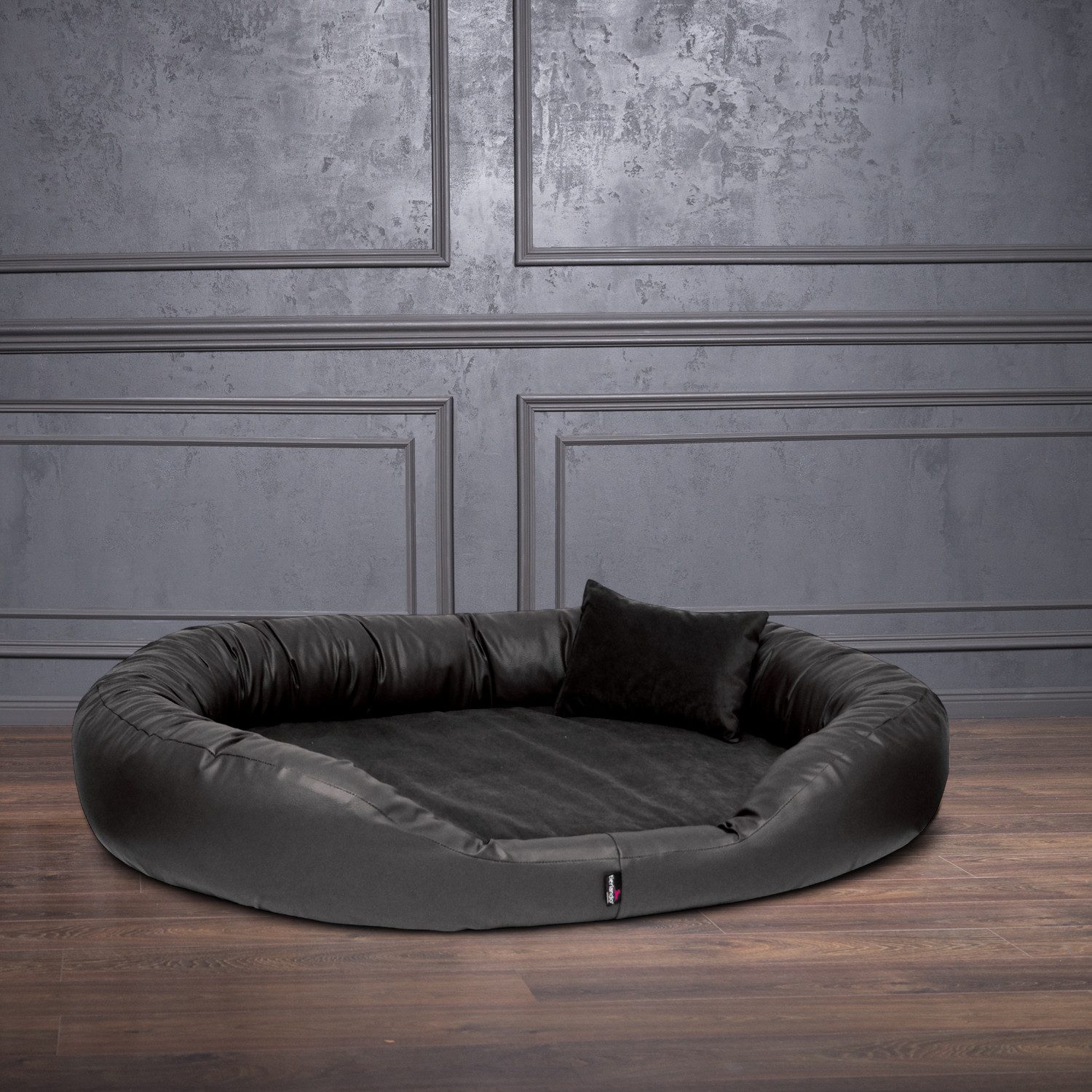 tierlando® Tierbett Orthopädisches Hundebett SAMMY VIP, Kunstleder - High-Tech-Velours, Kuschelweich, Gelenkschonend, Visco