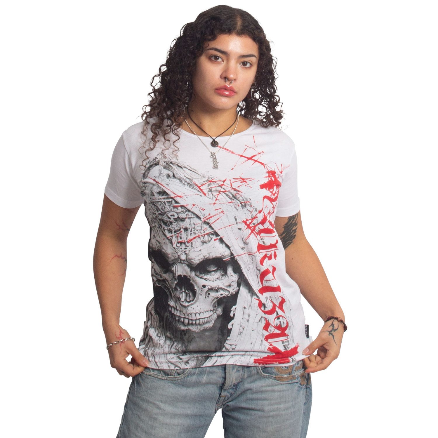 YAKUZA Rundhalsshirt Dark Angel mit Rippbündchen