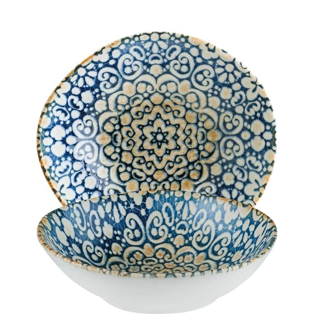 Bonna Schale Alhambra Vago Schale 18cm 47cl Blau Salatteller, Porzellan, (6-tlg), ALHVAO18KS