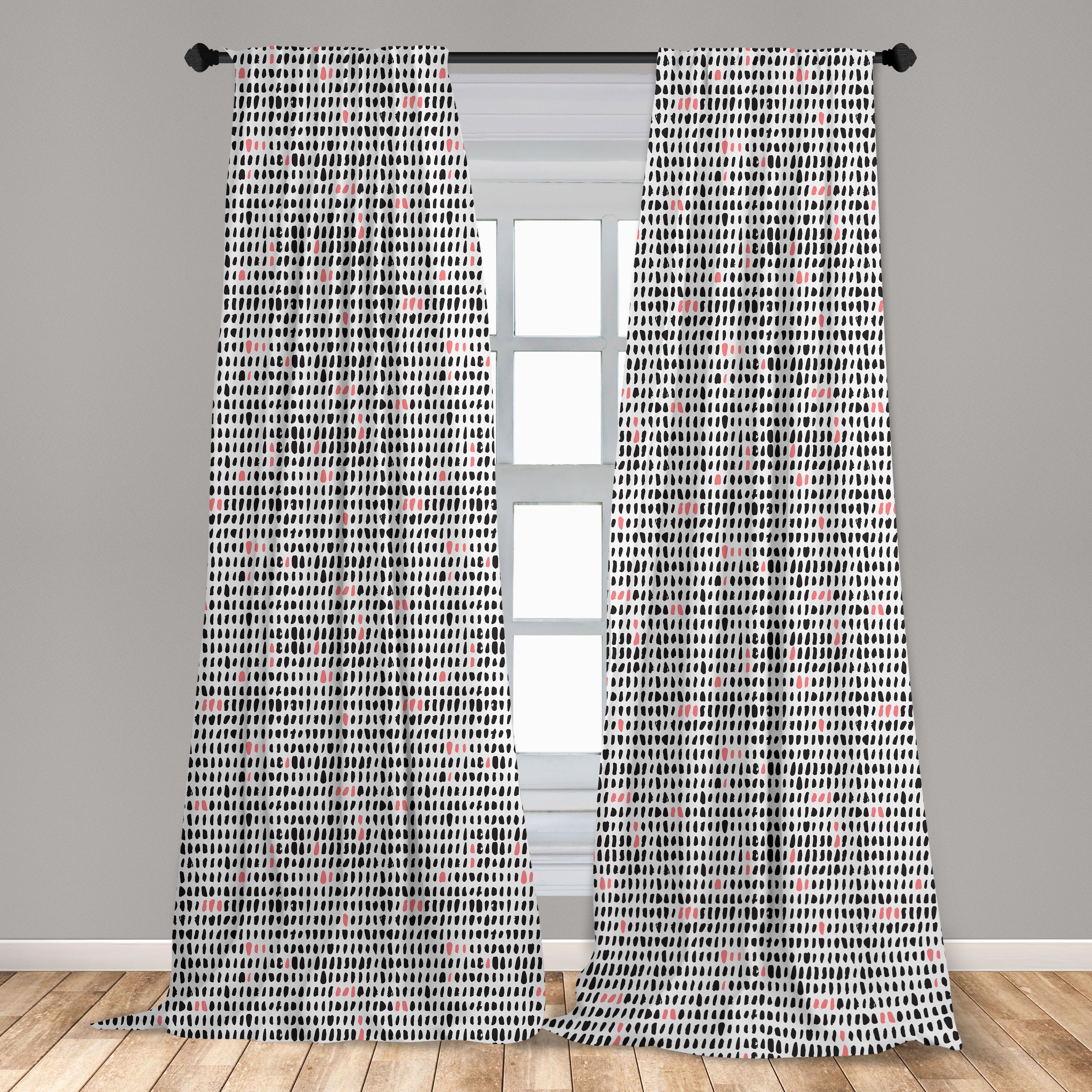 Gardine Vorhang für Brushstroke Abakuhaus, Schlafzimmer Abstrakt Wohnzimmer Einfacher Shapes Dekor, Microfaser