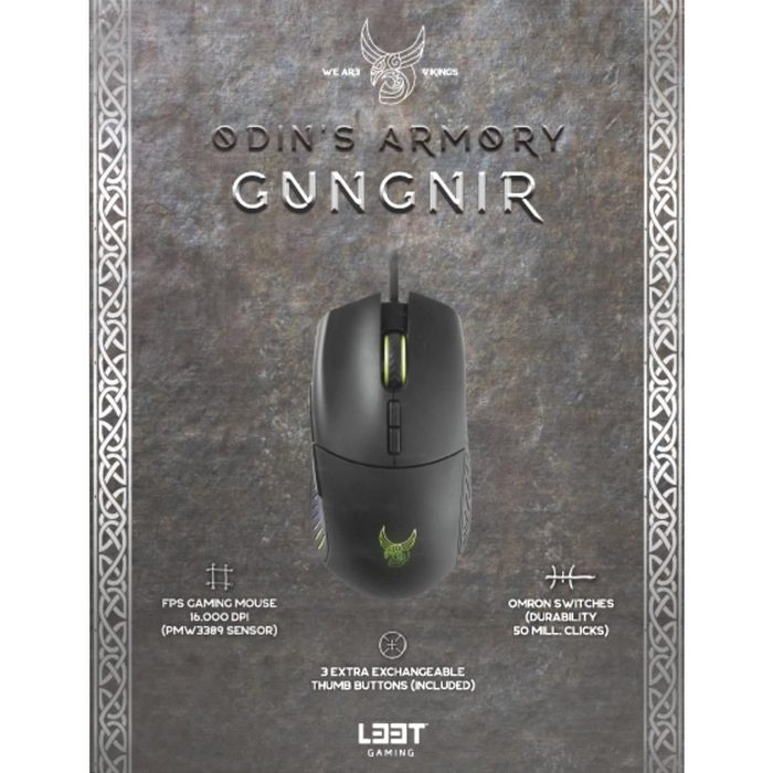 L33T GUNGNIR Gaming-MAUS mit 8 programmierbaren Tasten Maus (RGB Beleuchtung 8 programmierbare Tasten)