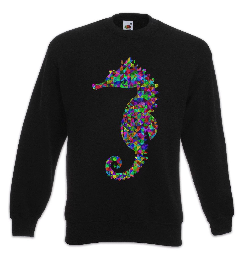 Urban Backwoods Sweatshirt Colored Sea Horse Sweatshirt Disco Dance Music Seepferdchen Gay Party (1-tlg) Techno Rainbow Electro