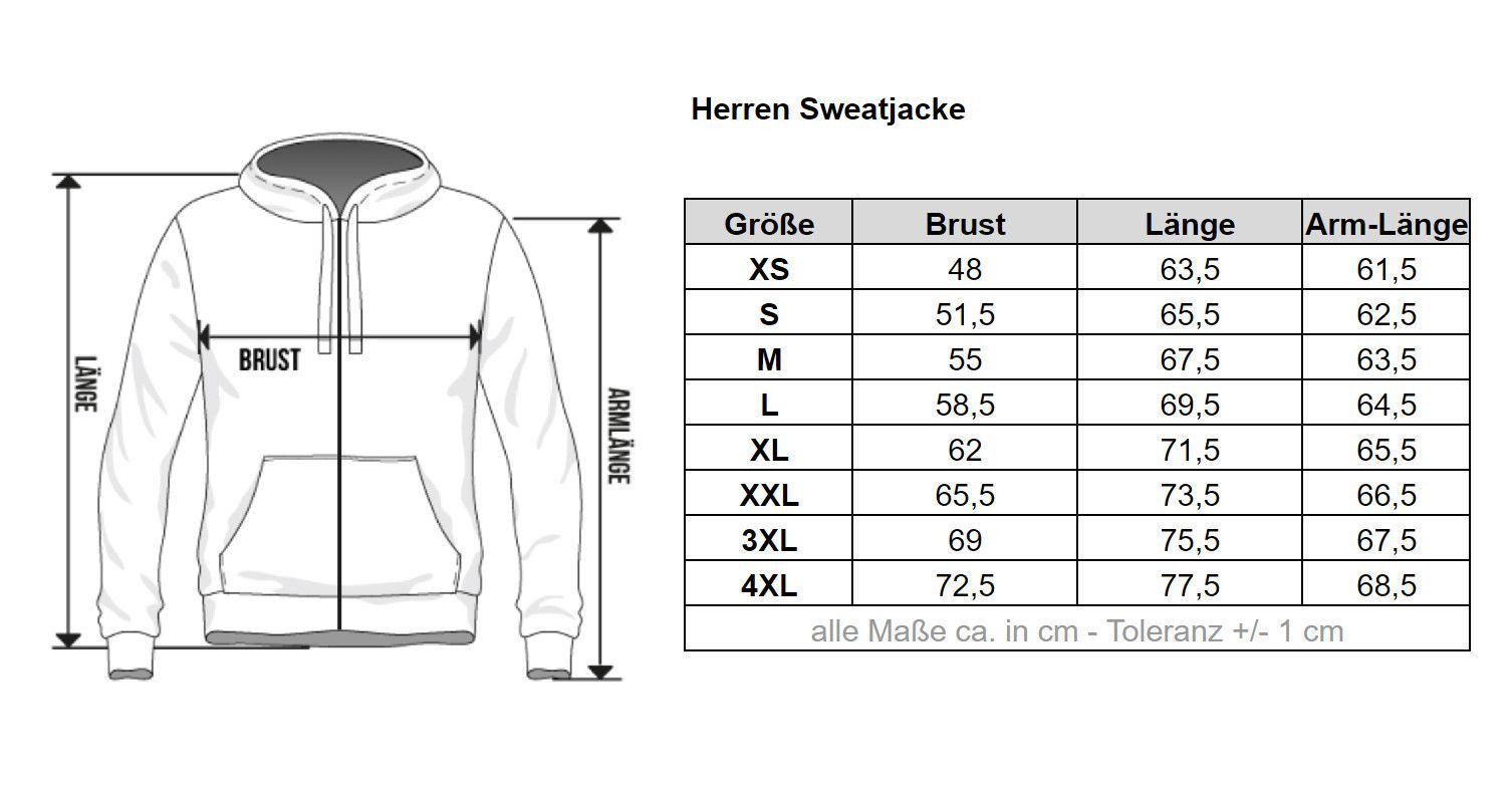 Neverless Sweatjacke Herren Sweatjacke Backprint Okinawa Japan Zipjacke Zip-Hoodie Männer
