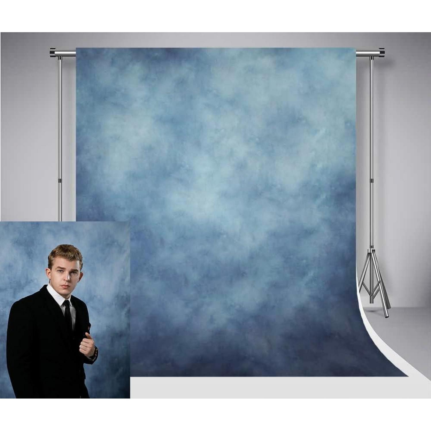 Kate Fototapete Blau Fotografie Hintergrund 2,5x2,5m Baby Porträt Studio Mikrofaser