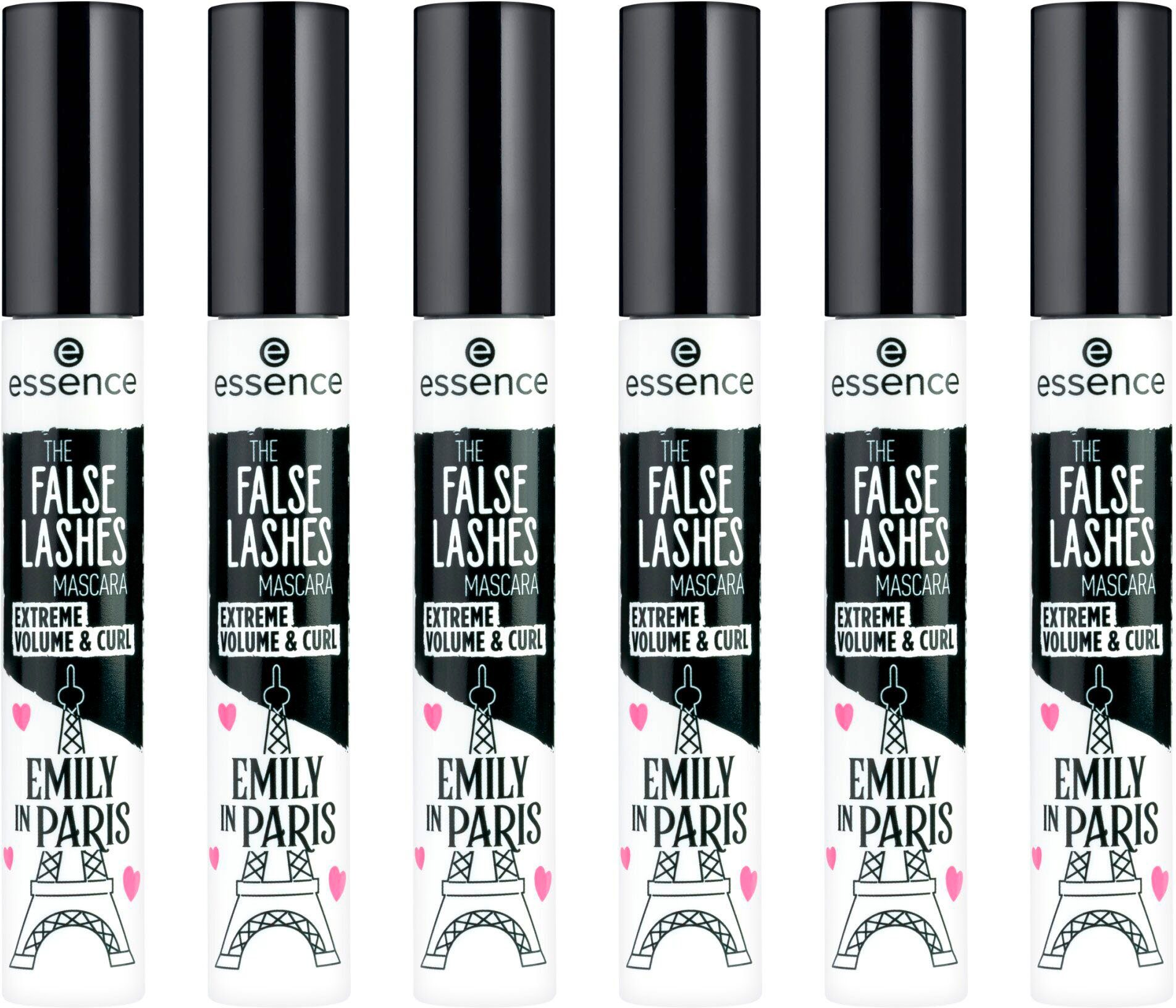 Essence Mascara EMILY IN PARIS by essence, 6er Pack, Wimperntusche für maximales Volumen und Schwung, vegan