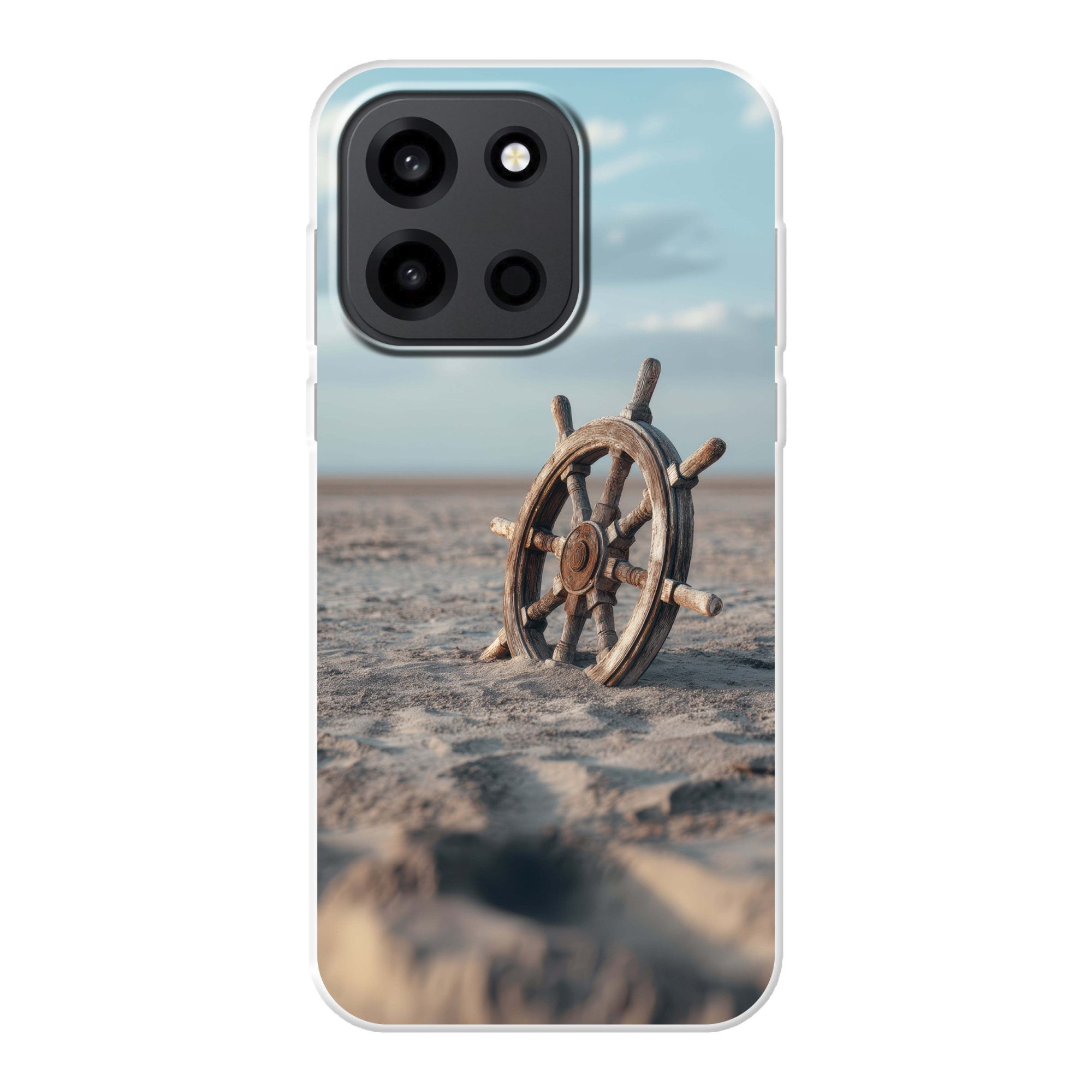 MuchoWow Handyhülle für OnePlus Turbo 6 5G Schiffslenker - Holz - Braun - Sand, Handy Case, Silikon, Bumper Case Dünn