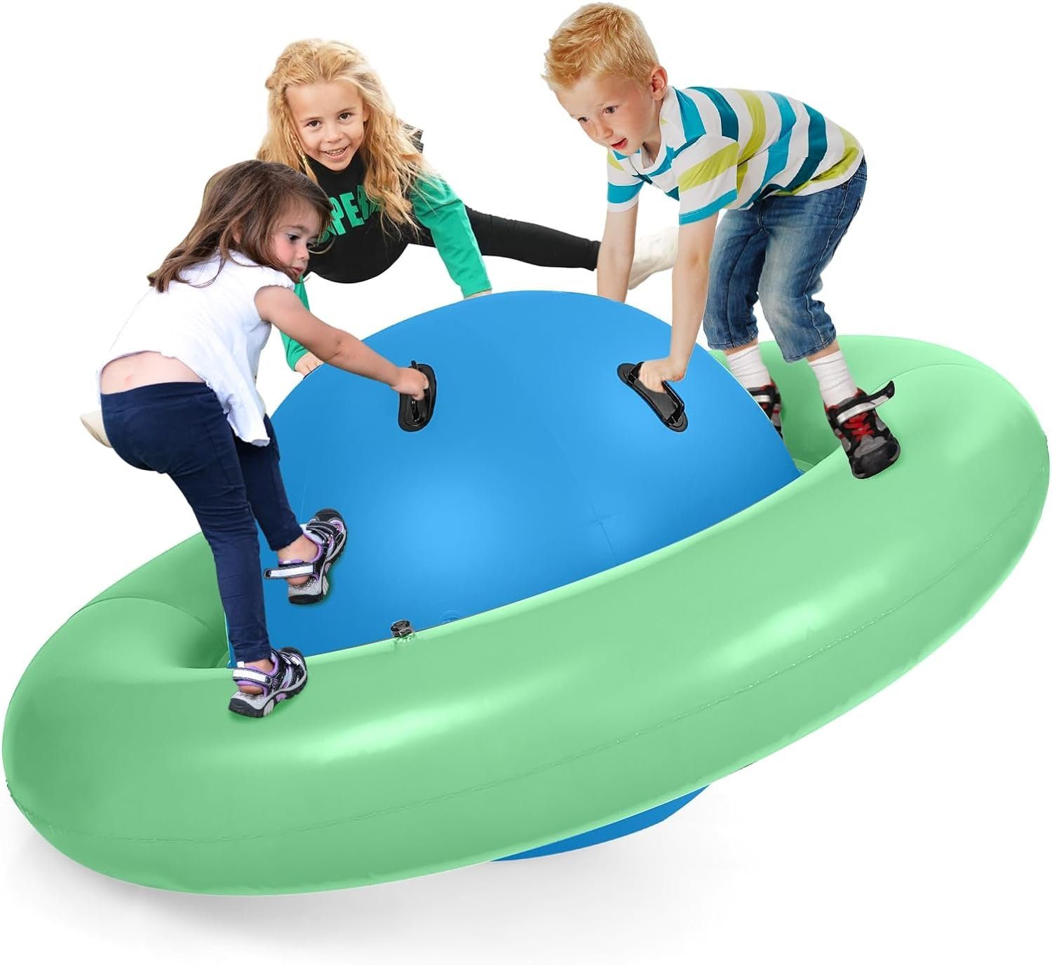 KOMFOTTEU Spiel aufblasbare Kletterkuppel, 113kg belastbar, für Kinder ab 5 Jahren