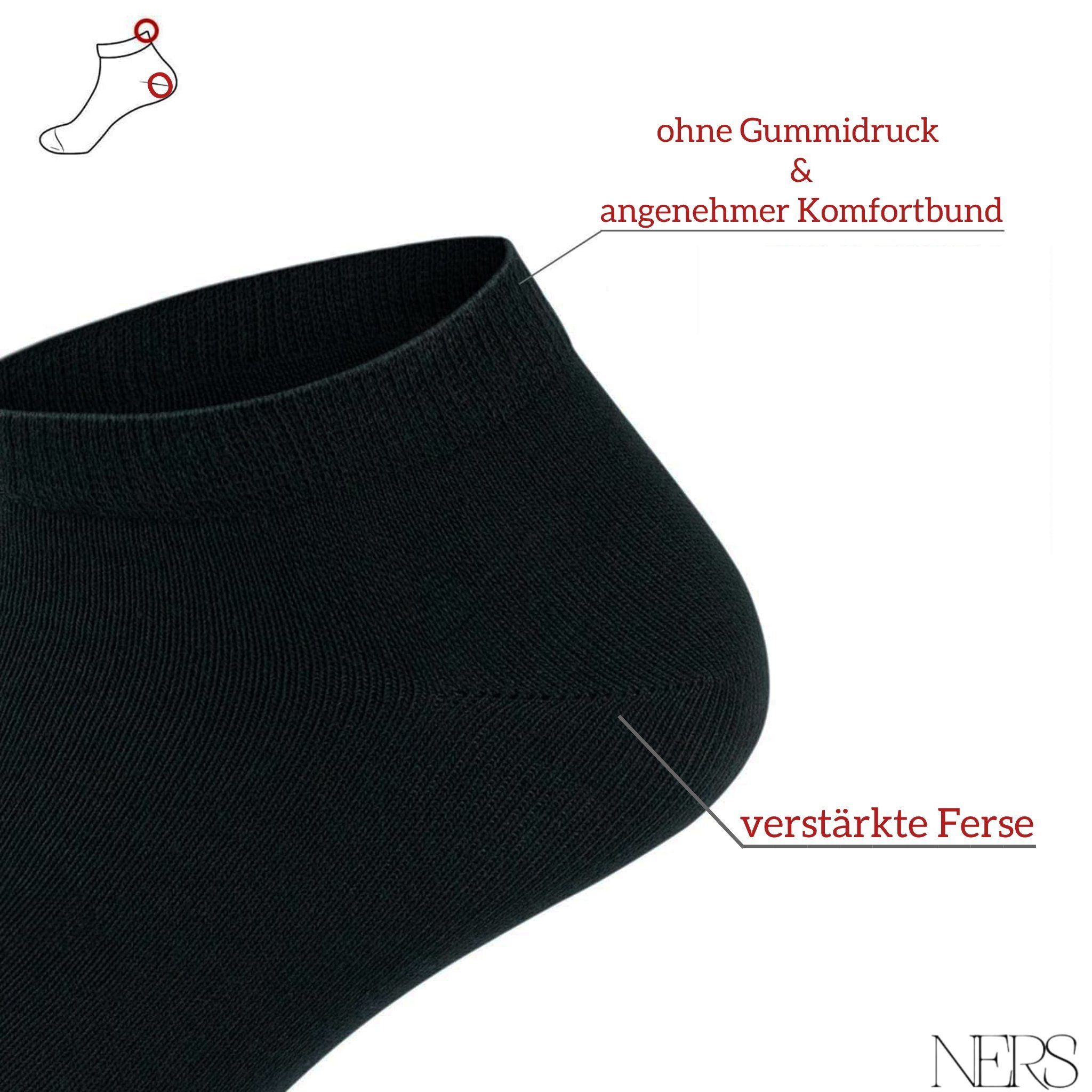 NERS Sneakersocken aus gekämmter Baumwolle für Damen und Herren, ohne drückende Naht (6-Paar) Premium Sneaker Socken mit Komfortbund, atmungskativ