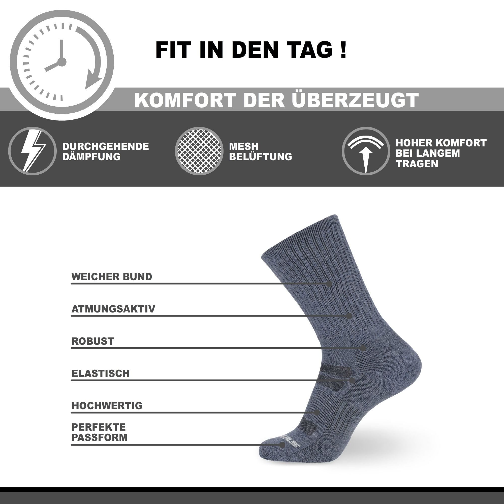 Skechers Socken Herren - Atmungsaktiv und komfortabel - Robust und Langlebig (3er, 6er Pack und 12er Pack) Robustes Material und bequemer Tragekomfort - Fußgewölbe-Unterstützung