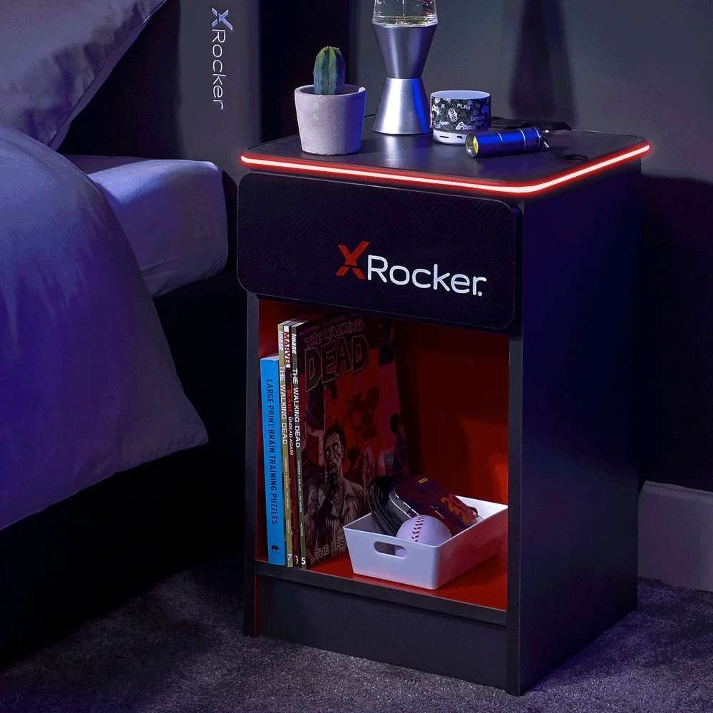 X Rocker Gamingtisch X Rocker 2022026 Nachtschränkchen & Nachttisch 1 Schublade(n) Schwarz