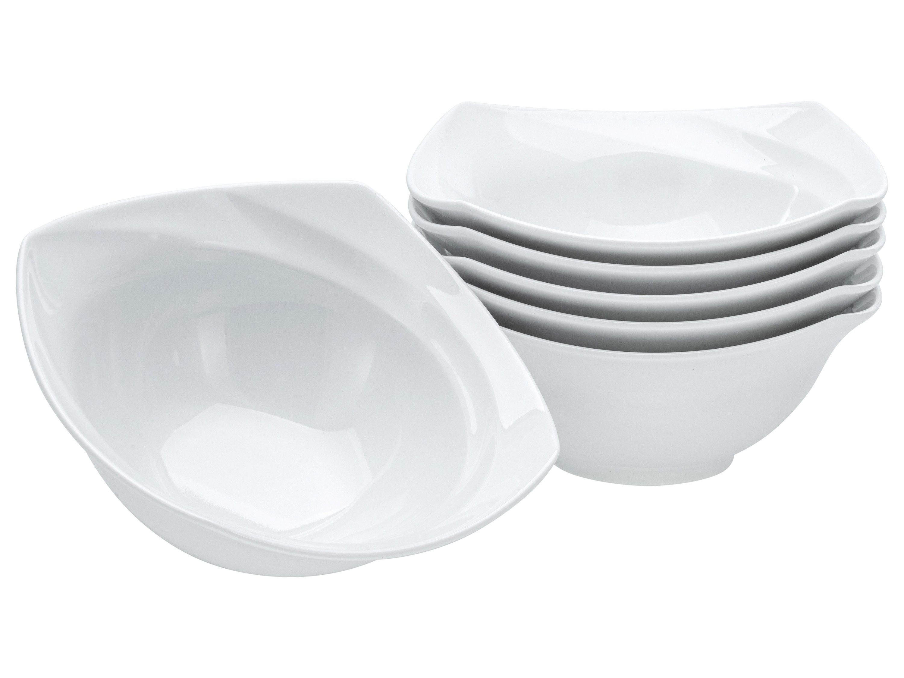 creaTable Müslischale Celebration Weiss, Porzellan, (Set, 6-tlg)