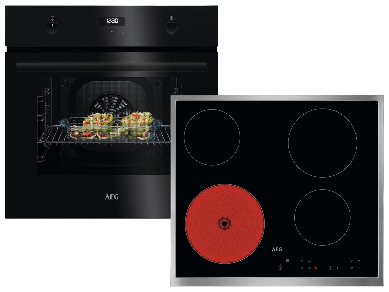 AEG Backofen-Set, mit kein Auszug vorhanden, Reinigung mit Wasser / Dampf, Timer