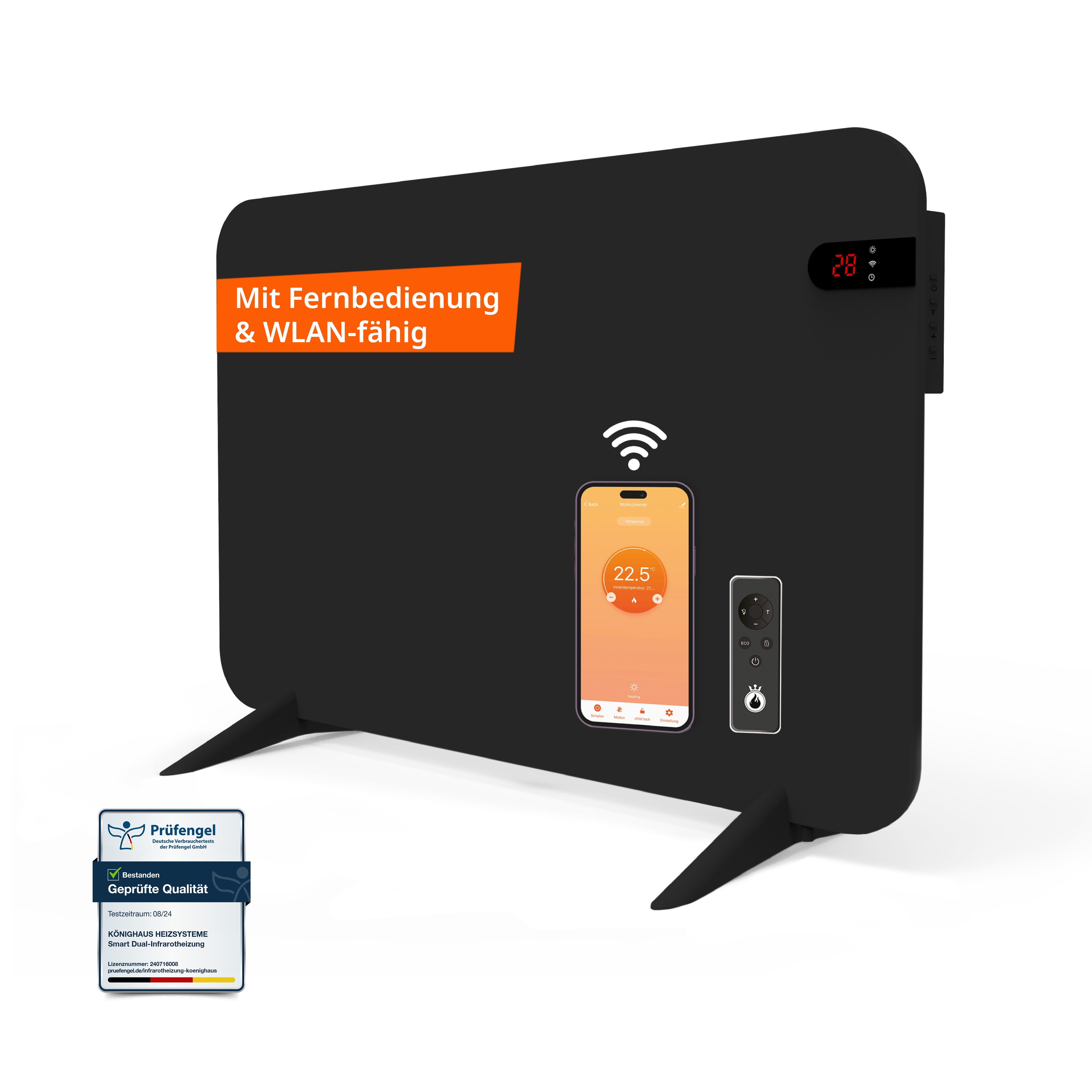 Könighaus Infrarotheizung 450W Smart Dual-Infrarotheizung - günstig online kaufen