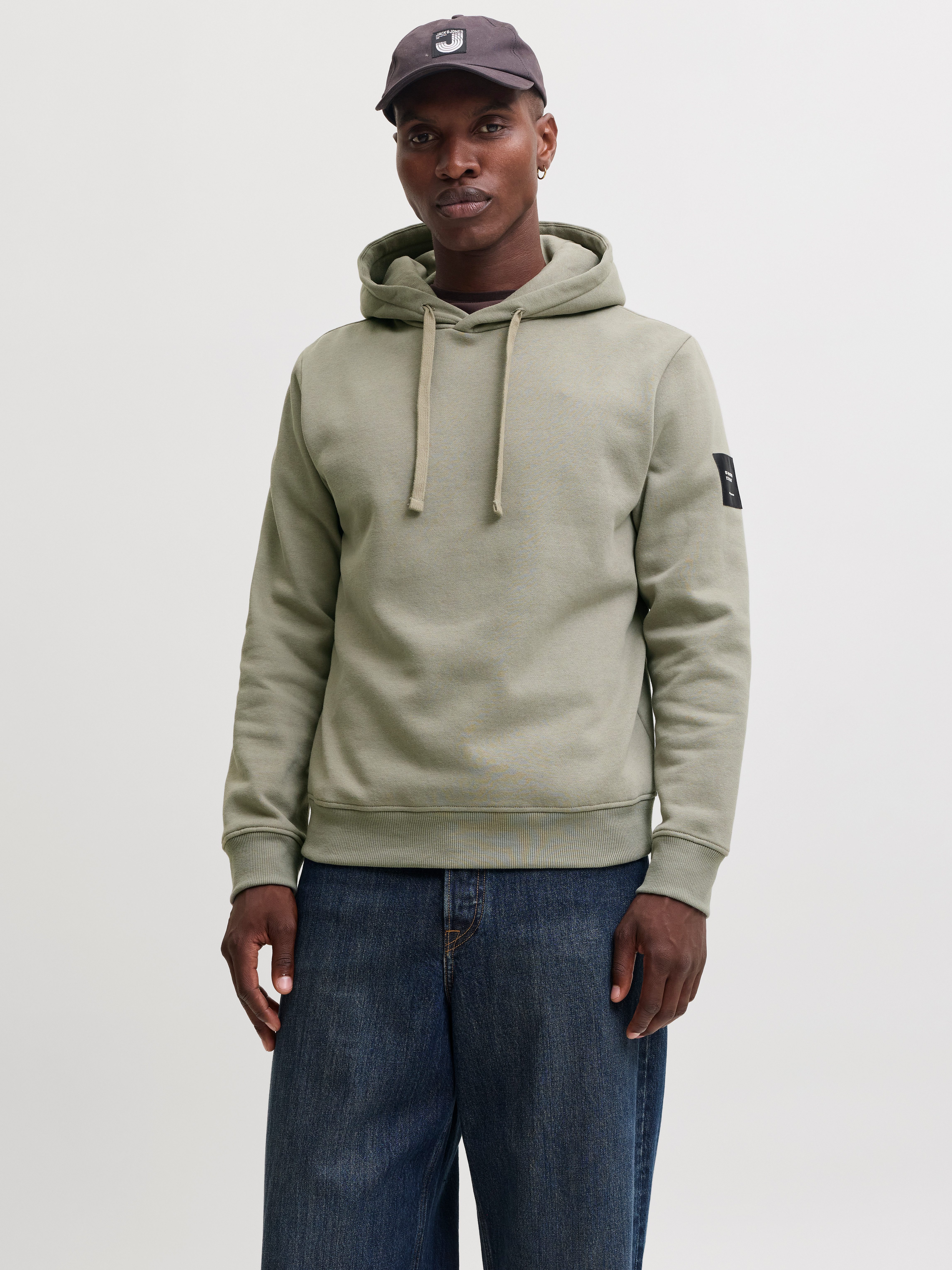 Jack & Jones Kapuzensweatshirt JJCLEVELAND SWEAT HOOD SN Materialmix, regular fit