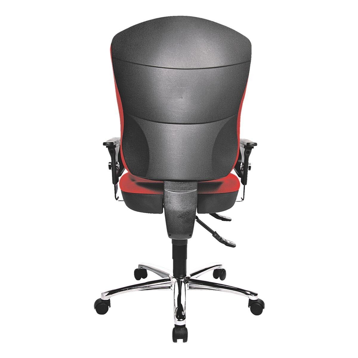 TOPSTAR Schreibtischstuhl Softec Synchro, Formschaum-Muldensitz mit Armlehnen rot und
