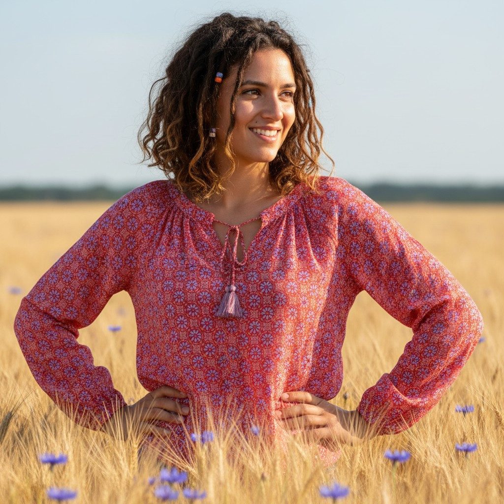 Guru-Shop Longbluse Blusentunika, Langarmbluse, plus size.. Ethno Style, Hi günstig online kaufen